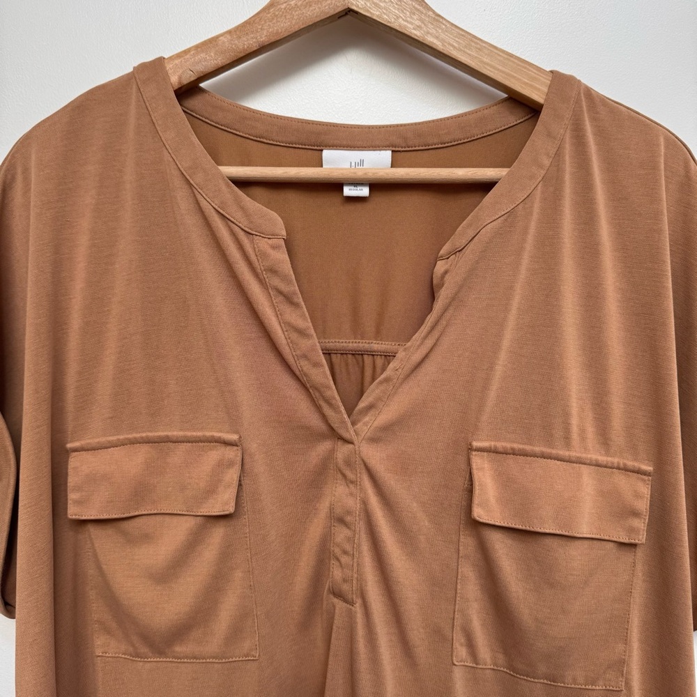 J. Jill Boxy Slinky Knit Blouse Top Women’s XL Neutral Travel Modal Blend Safari - Picture 3 of 11